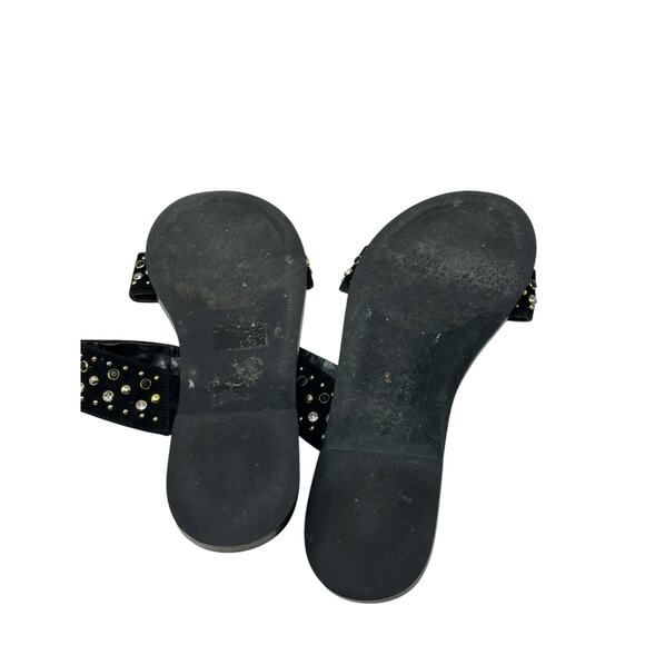 Express black faux suede studded flat sandals size 10 - Picture 3 of 10